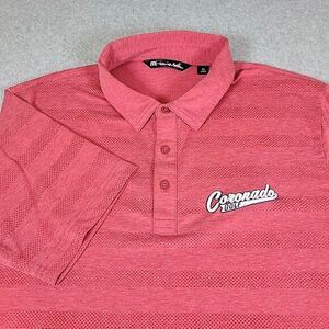 Travis Mathew Polo Shirt Men's Size Medium Red Coronado Embroidered Short Sleeve